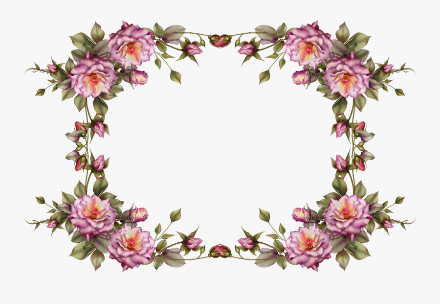 Flower Frame Clipart - Flower Frame No Background, Transparent Clipart