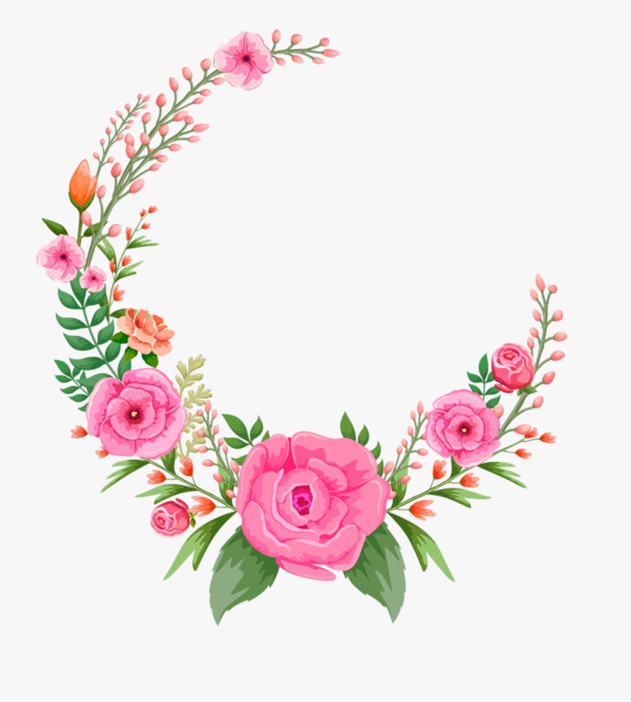 Pink Rose Flowers Flower Frame Free Hd Image Clipart - Flowers Frame Png Hd, Transparent Clipart