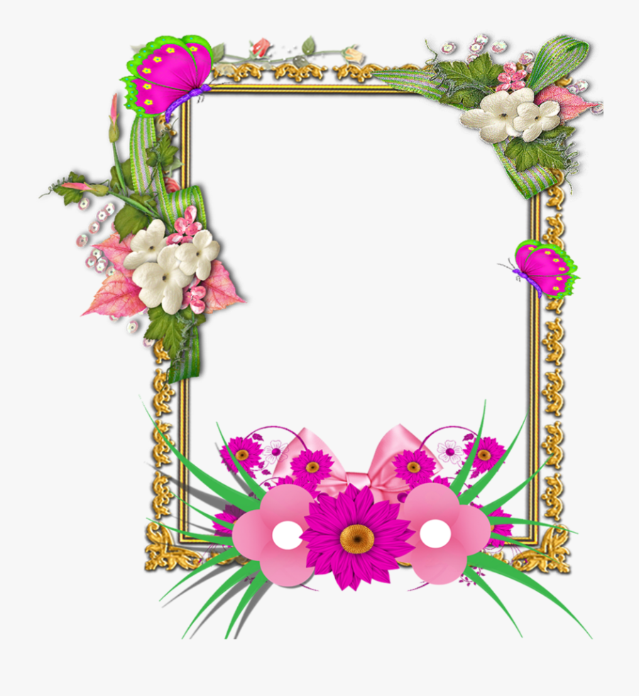 Transparent Clipart Image Flower Frame Png - Flower Photo Frame Png, Transparent Clipart