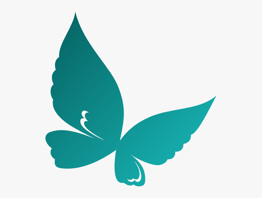 Teal Butterflies, Transparent Clipart