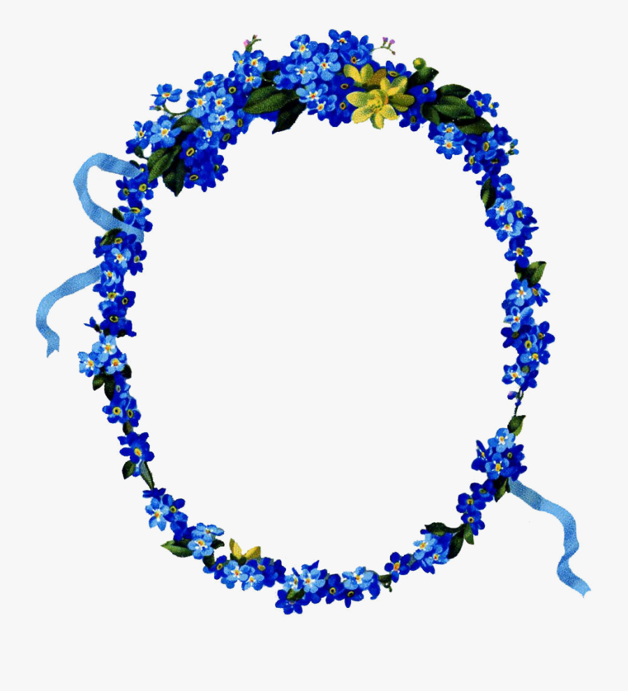 Vintage Flower Frame Blue Clipart , Png Download - Graphic Frame, Transparent Clipart