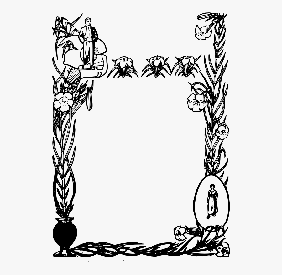 Ornate Flower Frame - Gambar Frame Bingkai Hitam, Transparent Clipart