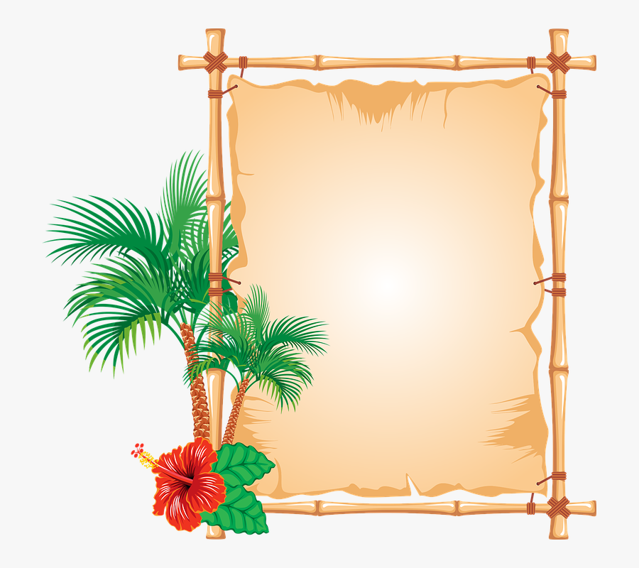 Bamboo, Border, Caribbean, Flower, Frame, Hawaii - Summer Border Design Png, Transparent Clipart