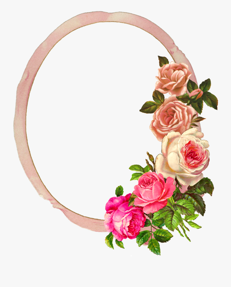 Clip Art The Graphics Monarch Free - Rose Flower Frame Border Png, Transparent Clipart