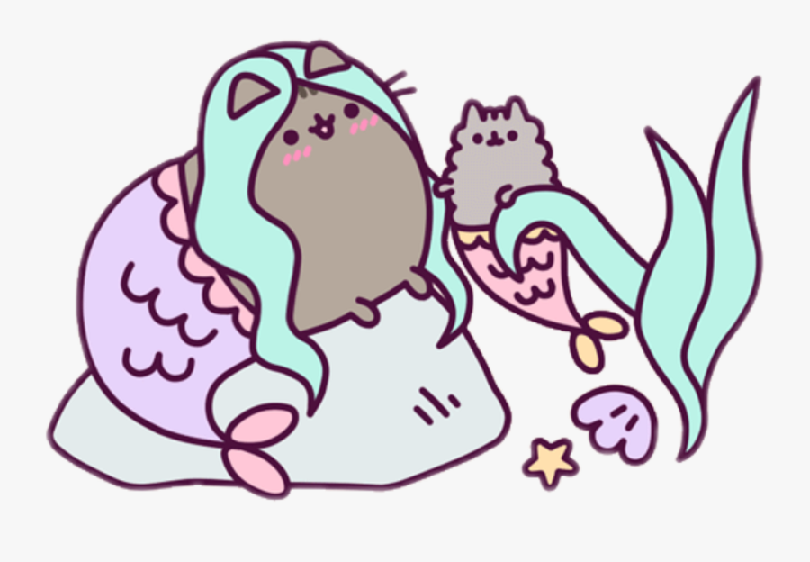 Pusheen And Stormy Mermaid Clipart , Png Download - Stormy Mermaid Pusheen, Transparent Clipart