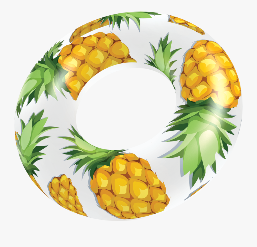 Clear Pineapple Print Beach Pool Float Tube - Transparent Background Pool Float Png, Transparent Clipart