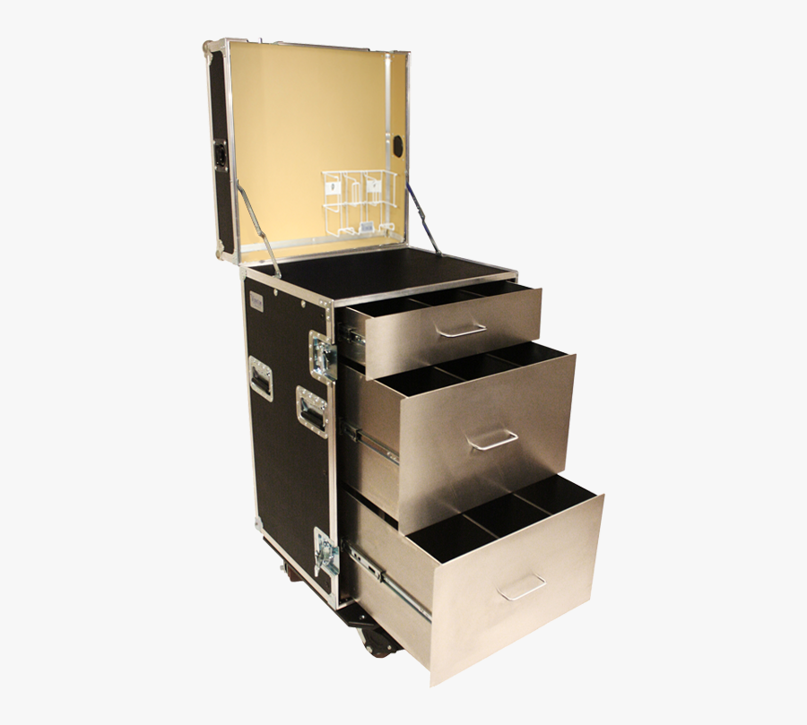 24 Workstation With 3 Drawers And Table Open - Dresser, Transparent Clipart