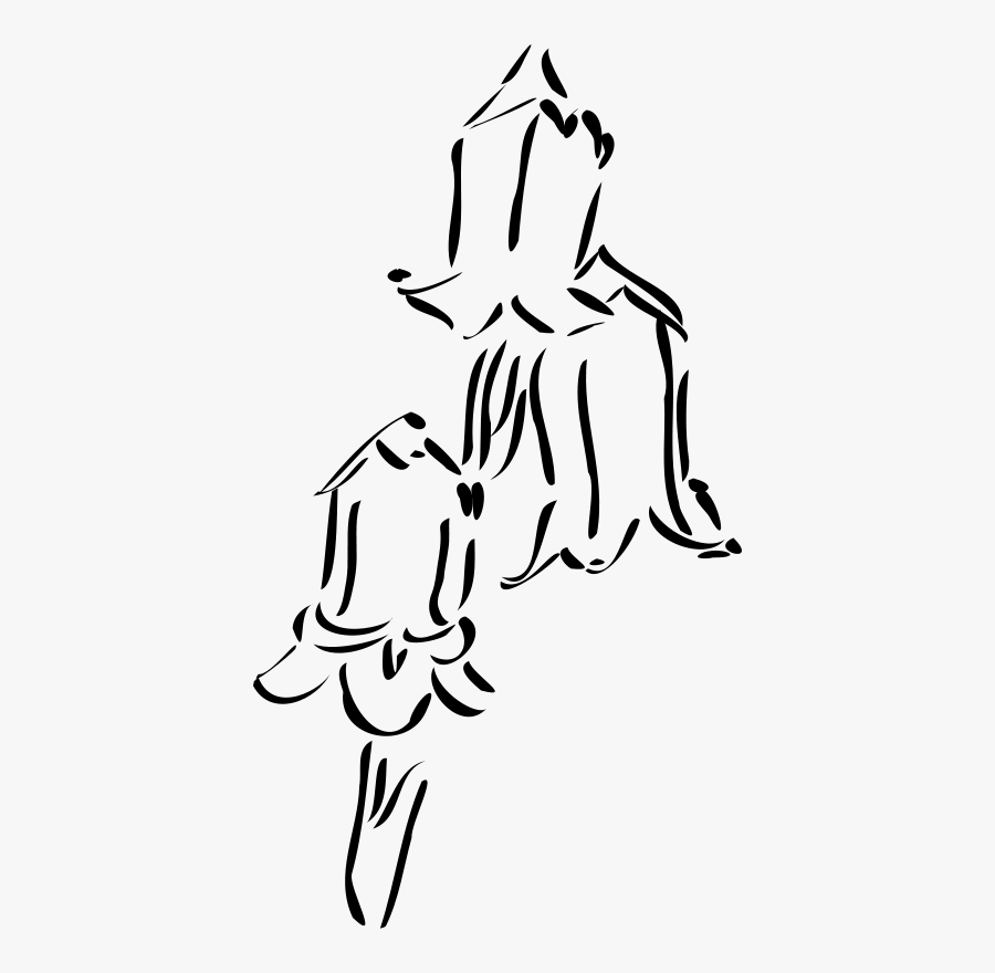 Yellow Bell Flower Black And White Clipart, Transparent Clipart