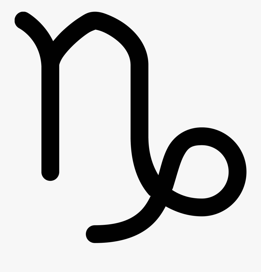 Mond Clipart Schwarz Weiß - Capricorn Symbol Png, Transparent Clipart