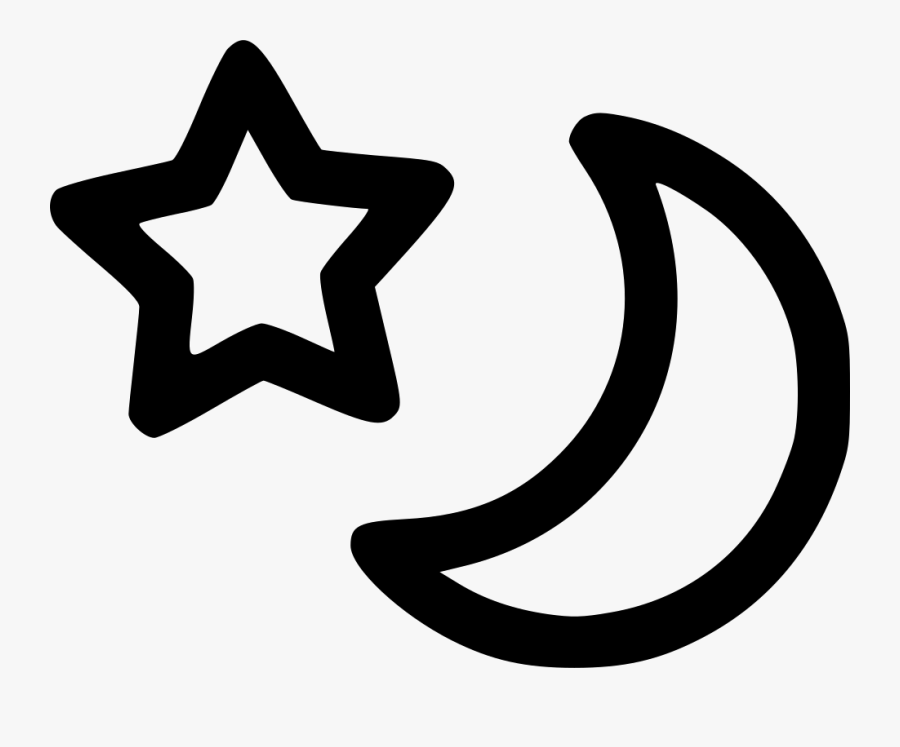 Weather Thunder Half Moon Star Night, Transparent Clipart