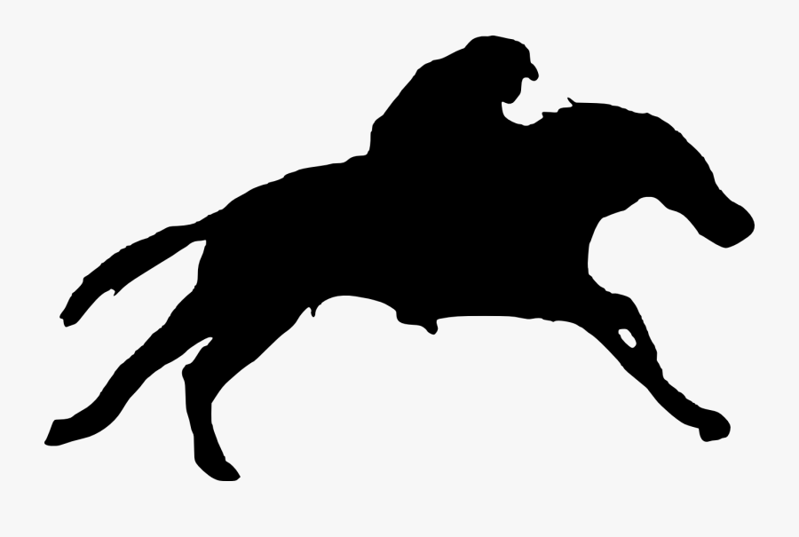 Girl Riding Horse Silhouette, Transparent Clipart
