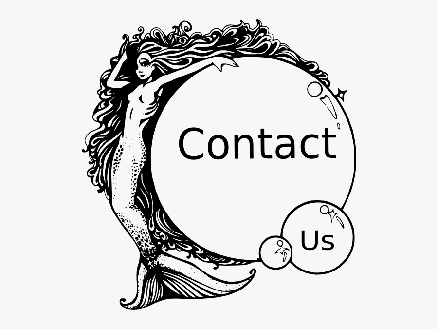 Black And White Mermaid, Transparent Clipart