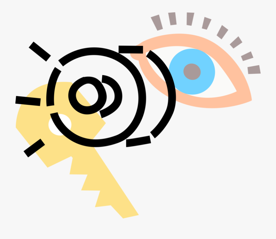 Vector Illustration Of Eyeball, Security Key, Contact - Circle, Transparent Clipart