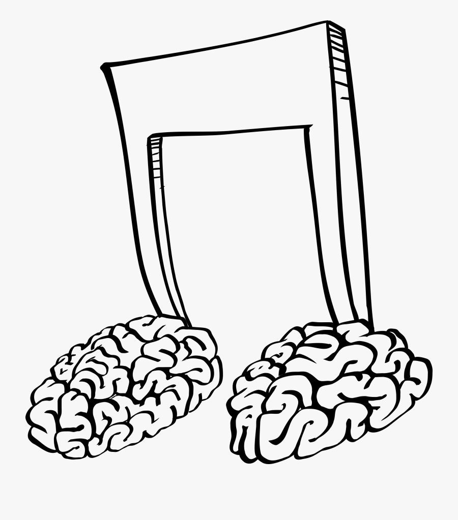 Brains Outline Pencil And - Music Notes And Brain, Transparent Clipart