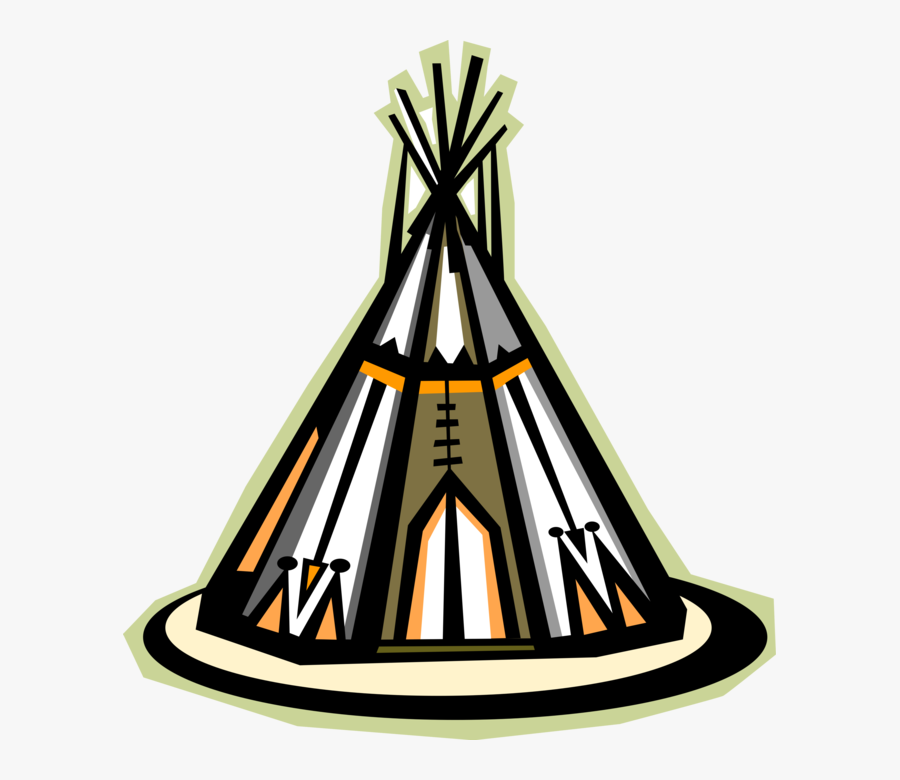 Vector Illustration Of North American Indigenous Indian - Indianentent, Transparent Clipart
