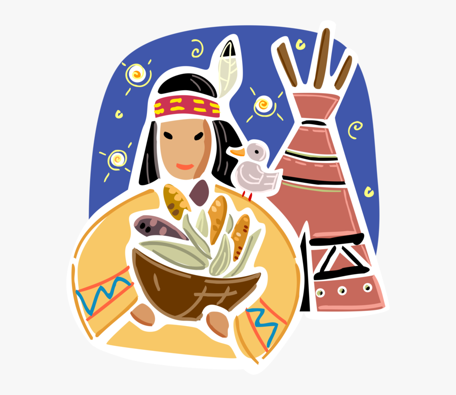 Vector Illustration Of North American Indigenous Indian - Clip Art Indiani D America, Transparent Clipart