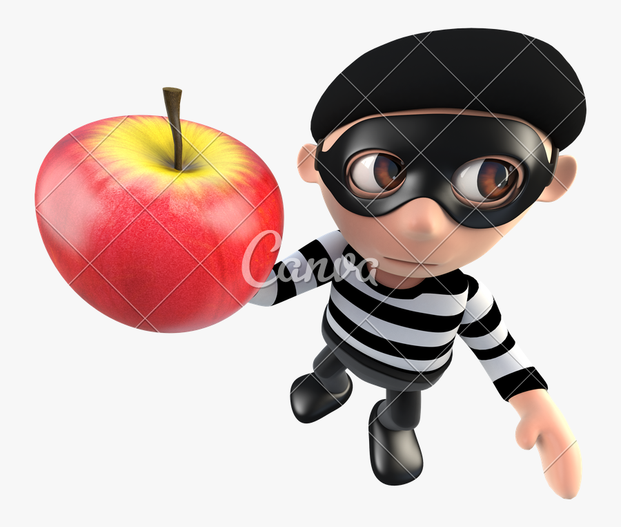 Clip Art Funny Thief - Cartoon Burglar Crowbar, Transparent Clipart
