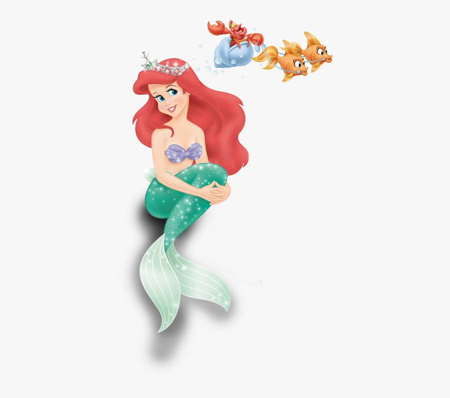 The Little Mermaid Christmas Clip Art - Ariel The Little Mermaid With Crown, Transparent Clipart