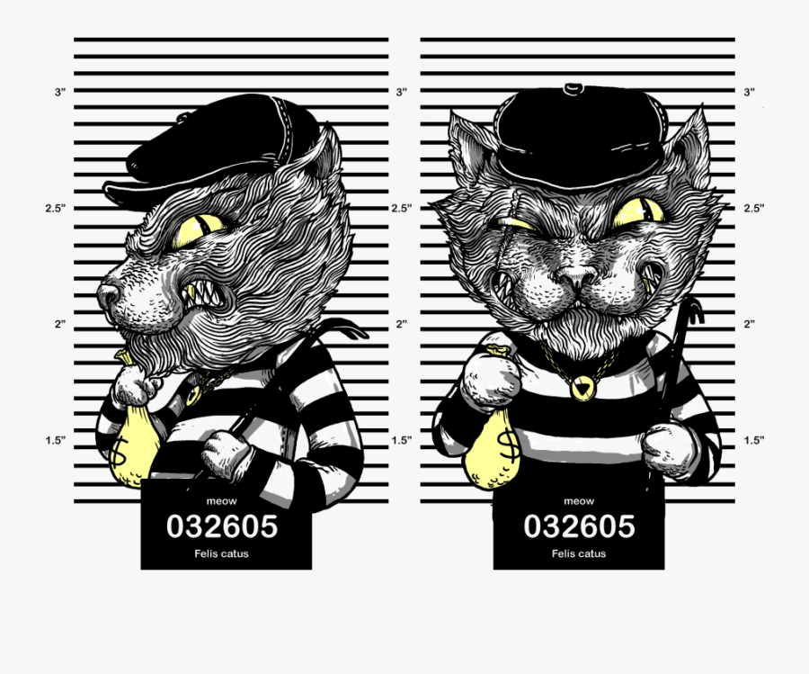 Cartoon Cat Burglar, Transparent Clipart