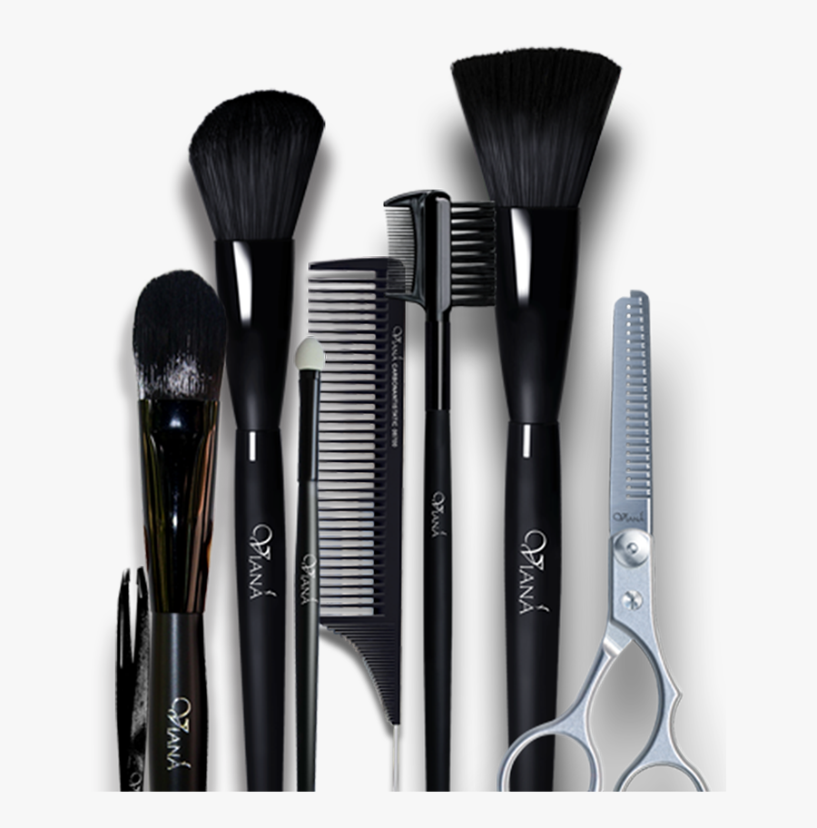 Transparent Makeup Brushes Clipart - Hairdresser, Transparent Clipart