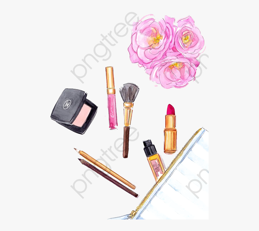 Watercolor Clipart Makeup - Makeup Drawing Png, Transparent Clipart