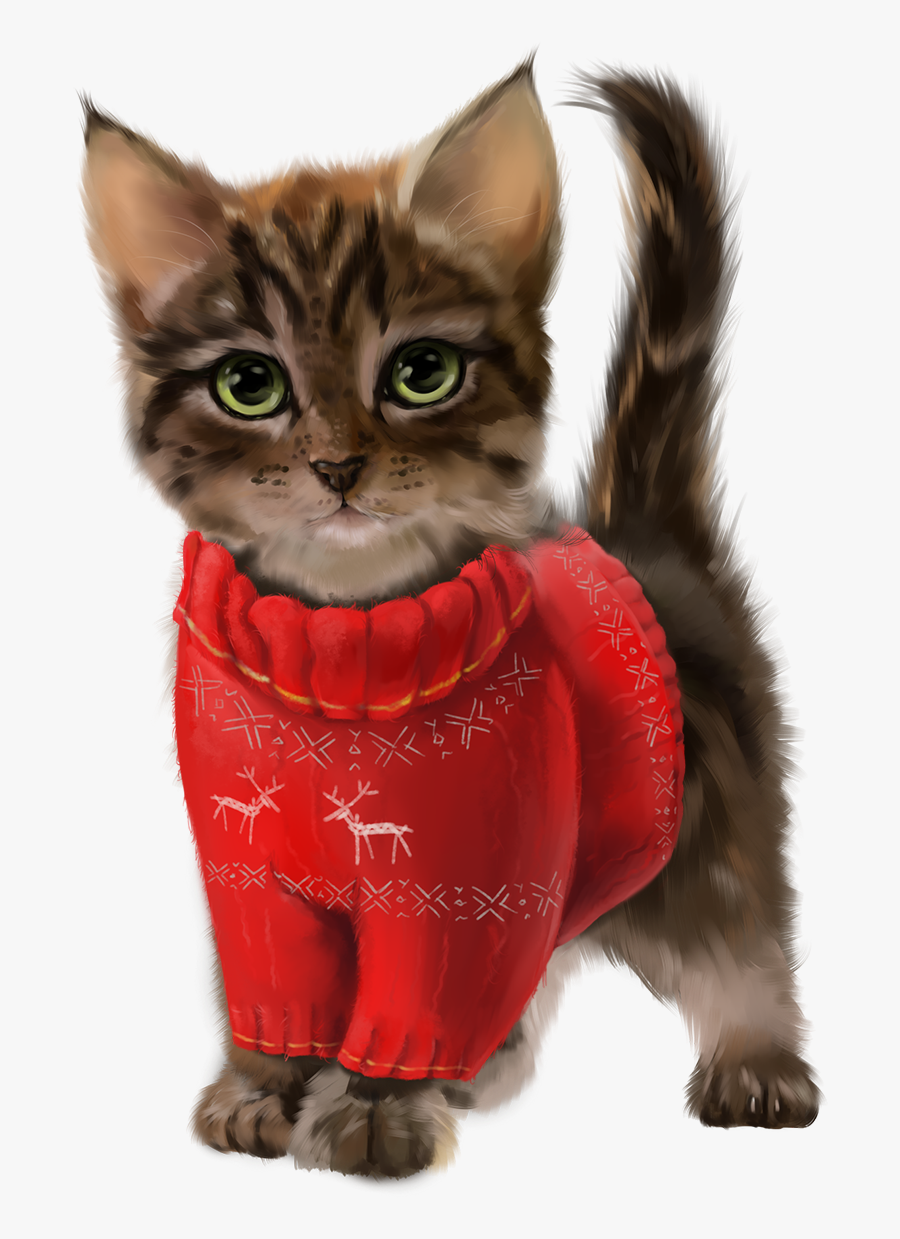 Kotki Świąteczne, Transparent Clipart