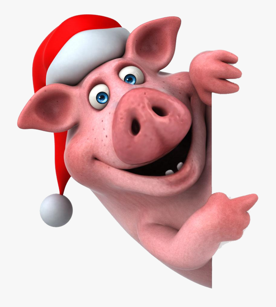 #pig #santa-hat #peekaboo - Santa Claus Png, Transparent Clipart