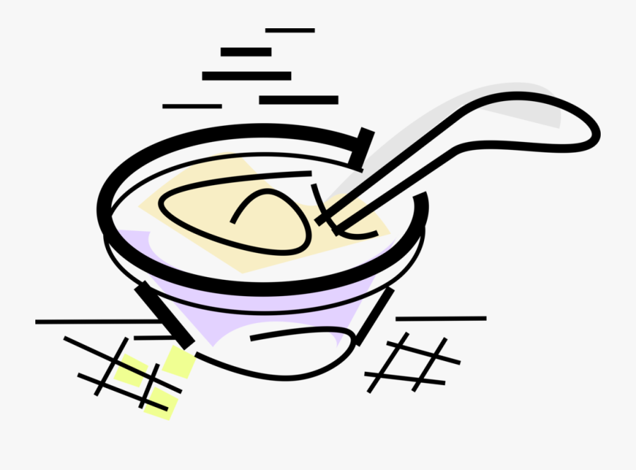 Vector Illustration Of Soup Bowl With Hot Soup And, Transparent Clipart