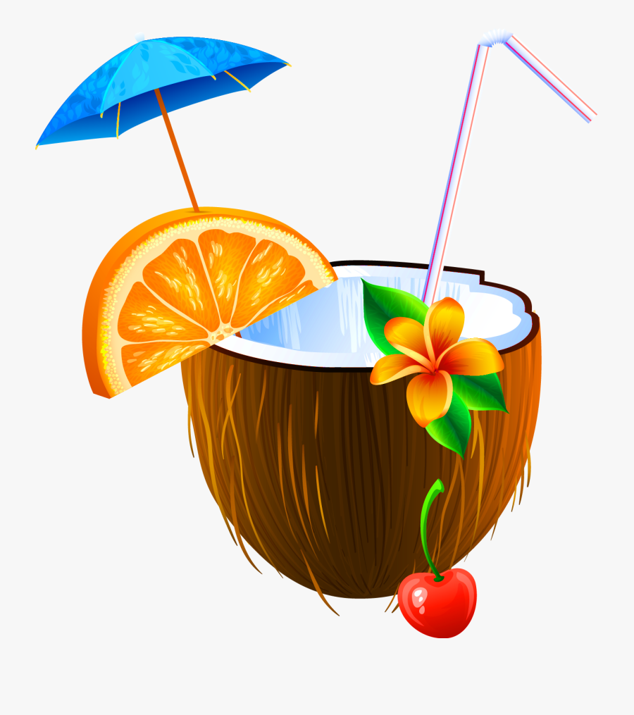 Coconut Clipart Beach Drink - Coconut Drink Png, Transparent Clipart