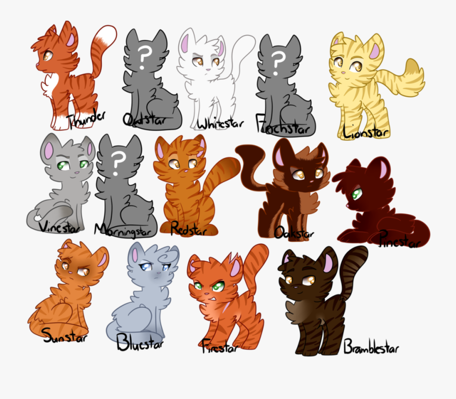 Warriors Leaders Of Thunderclan - Warrior Cats All Thunderclan Cats, Transparent Clipart