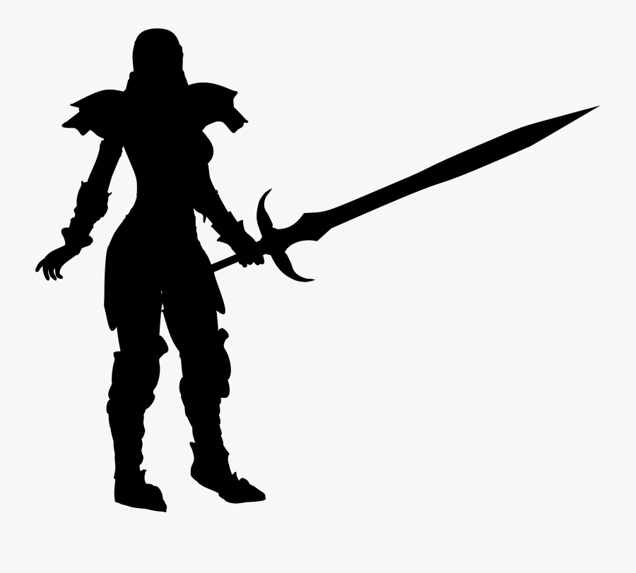 Silhouette Female Warrior Woman - Female Warrior Silhouette Png, Transparent Clipart