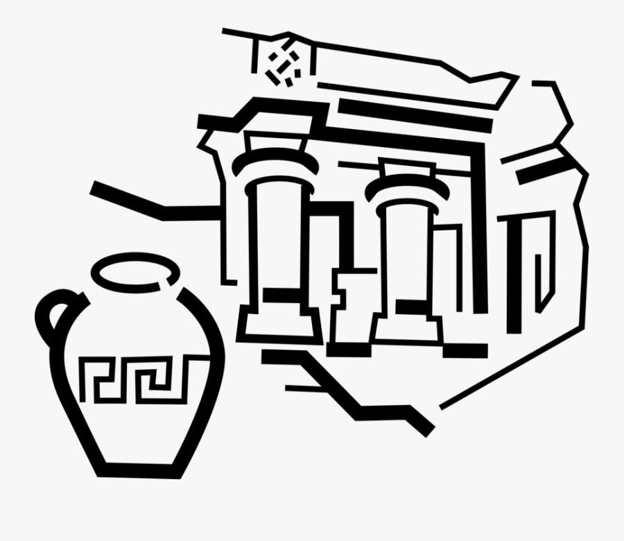 Minoan Civilization Knossos Palace Ruins - Palace Of Knossos Clipart Black And White, Transparent Clipart