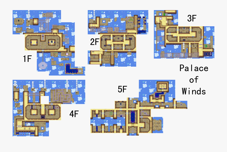 Clip Art City In The Sky - Minish Cap Palace Of Winds Map, Transparent Clipart