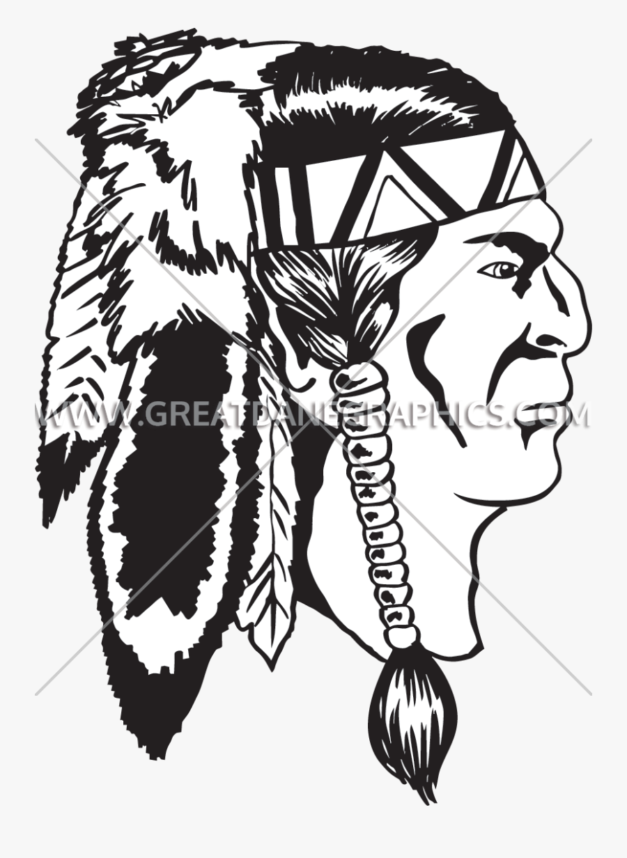 Clip Art Indian Warrior Head - Illustration, Transparent Clipart