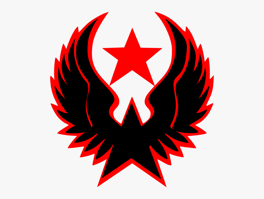 Red Star With Wings, Transparent Clipart