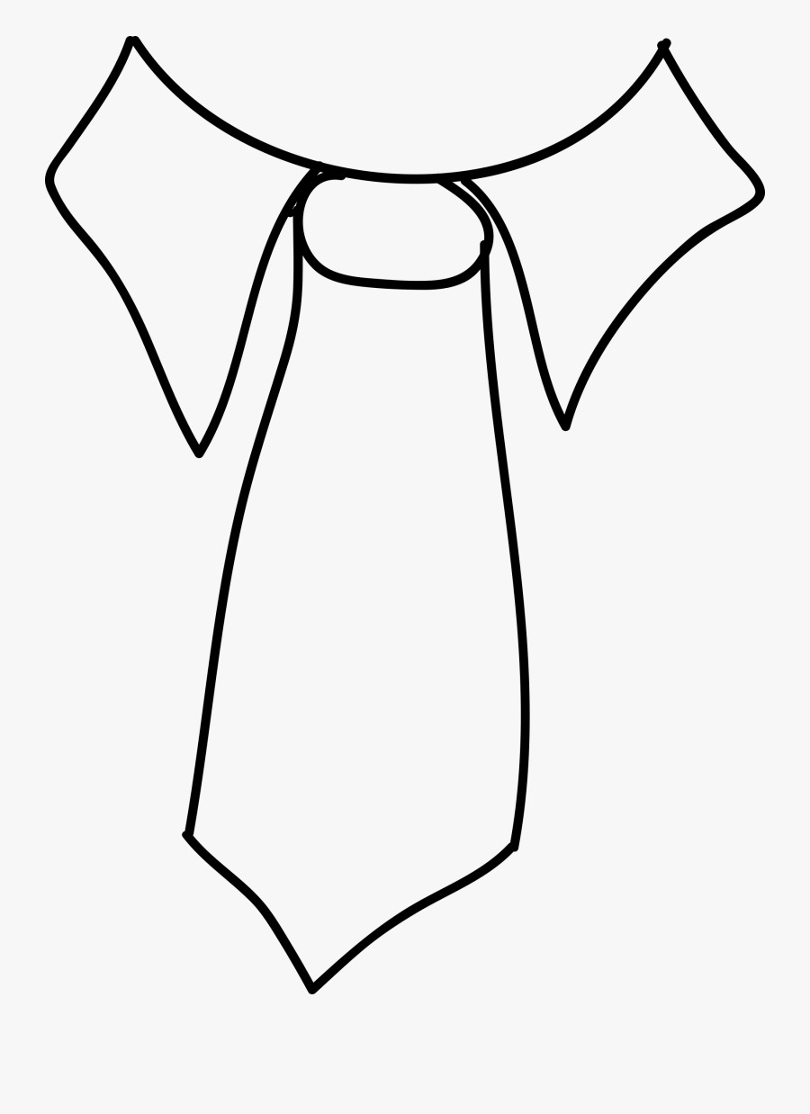 Tie Clipart Collar - Tie And Collar Outline, Transparent Clipart