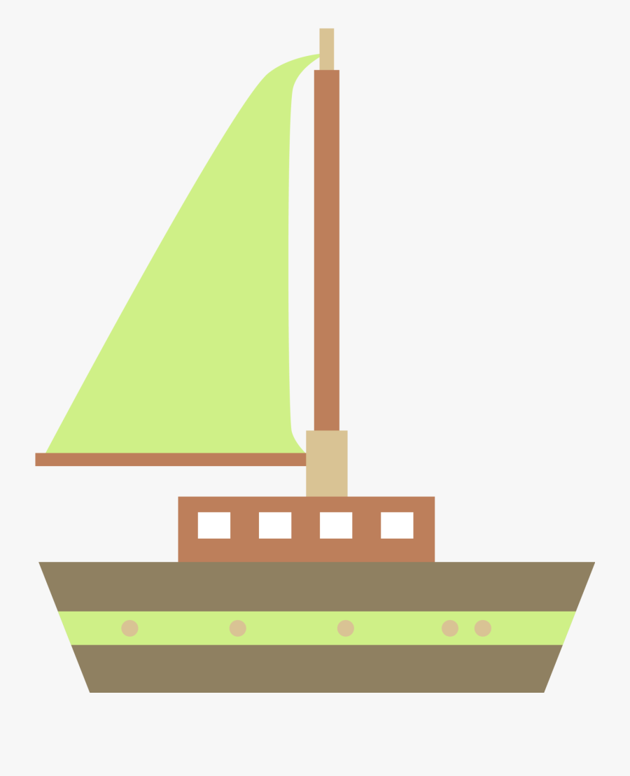 Paper Sailing Ship Sailboat - Sailboat With One Sail Clipart, Transparent Clipart