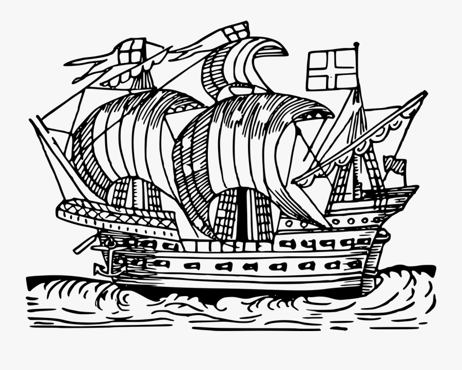 Boat Sail Sailing Sea Ship - Middle Ages Boat Transparent, Transparent Clipart