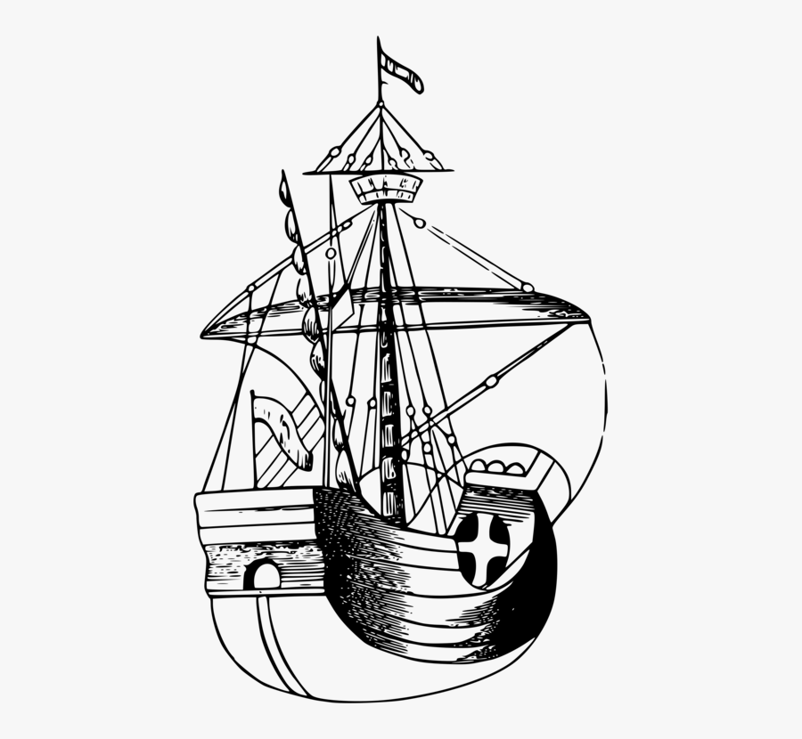 Drawing Boat Line Art Sailing Ship - Sailing Ship, Transparent Clipart