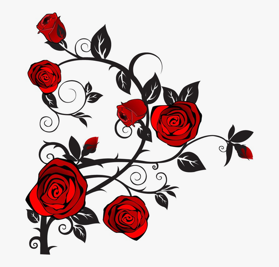 Rose With Thorns Tattoos - Valentine Gift Voucher Template, Transparent Clipart
