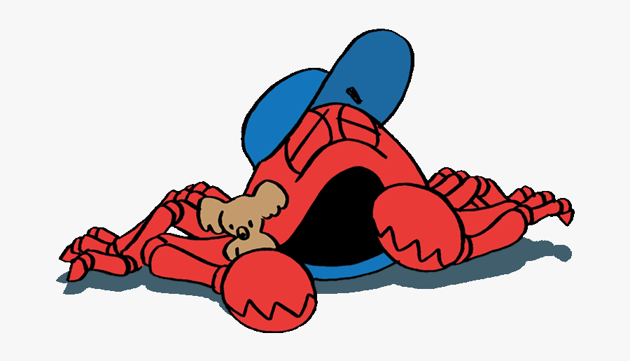 Too-tired Crabbie With Giant Hand To Mouth Closed Eyes, Transparent Clipart