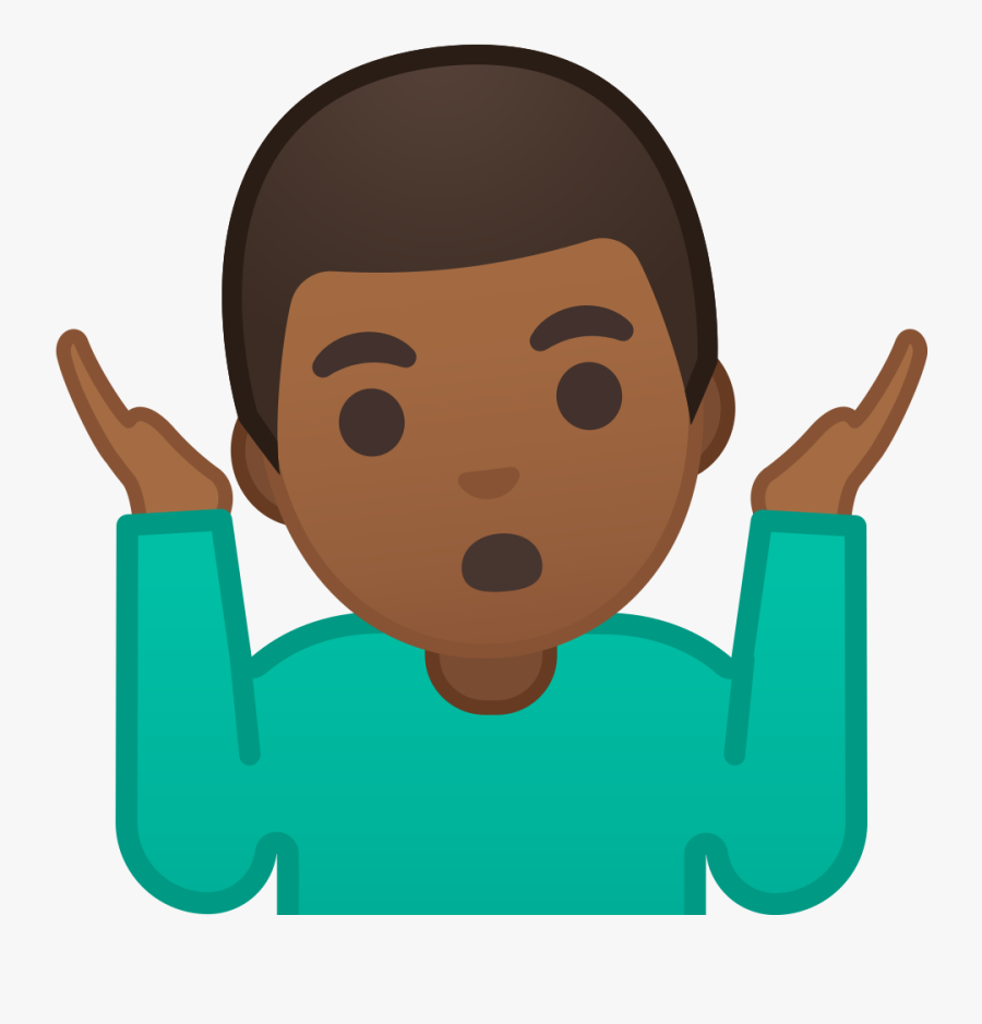 Man Shrugging Emoji Medium Dark Skin Tone - 🤷 ♂ Que Significa, Transparent Clipart