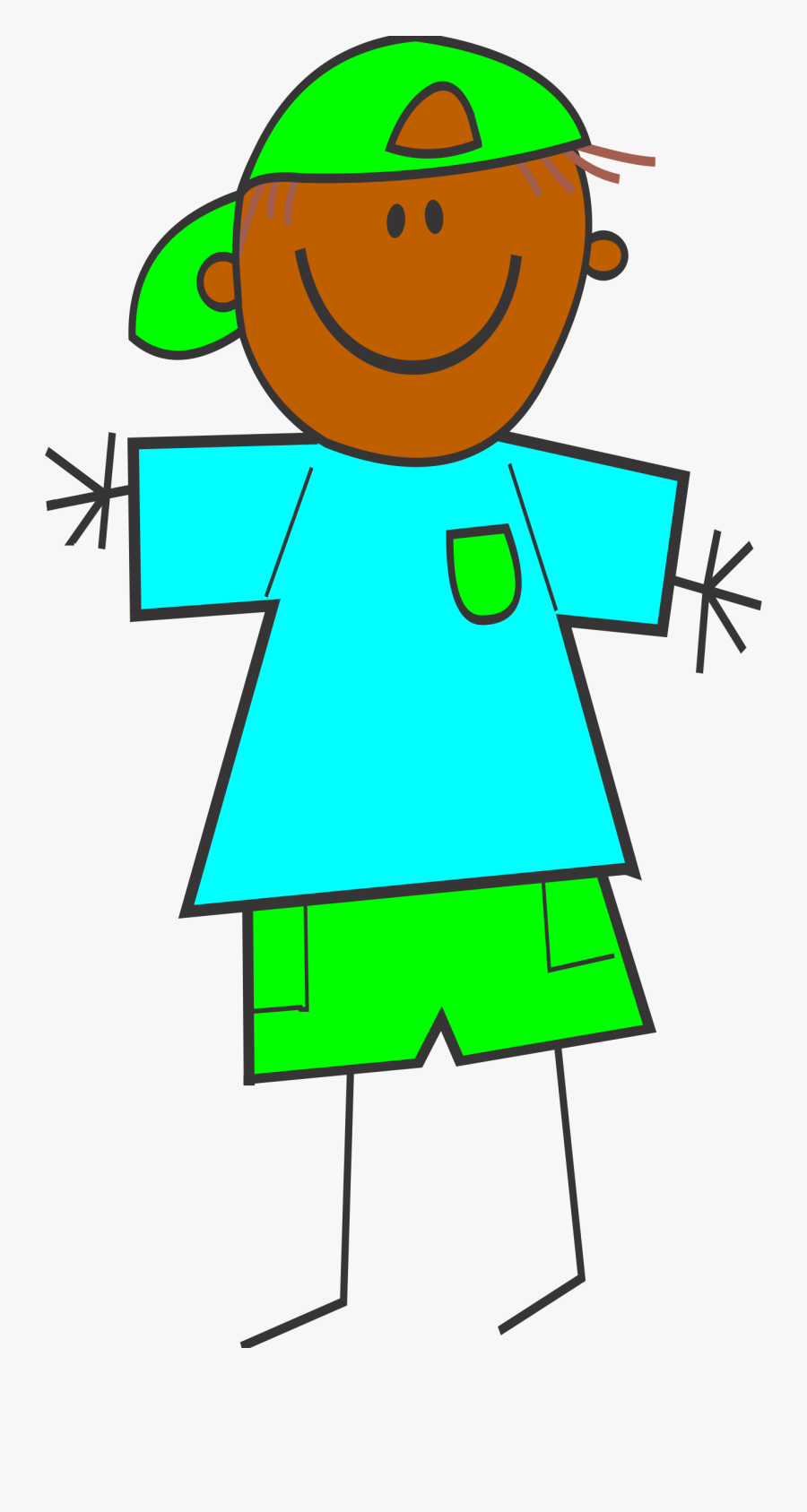Skin Clipart Boy - Cartoon Stick Figure Boy, Transparent Clipart