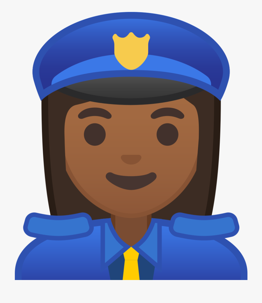 Woman Police Officer Medium Dark Skin Tone Icon - Emoji Woman Police Officer, Transparent Clipart