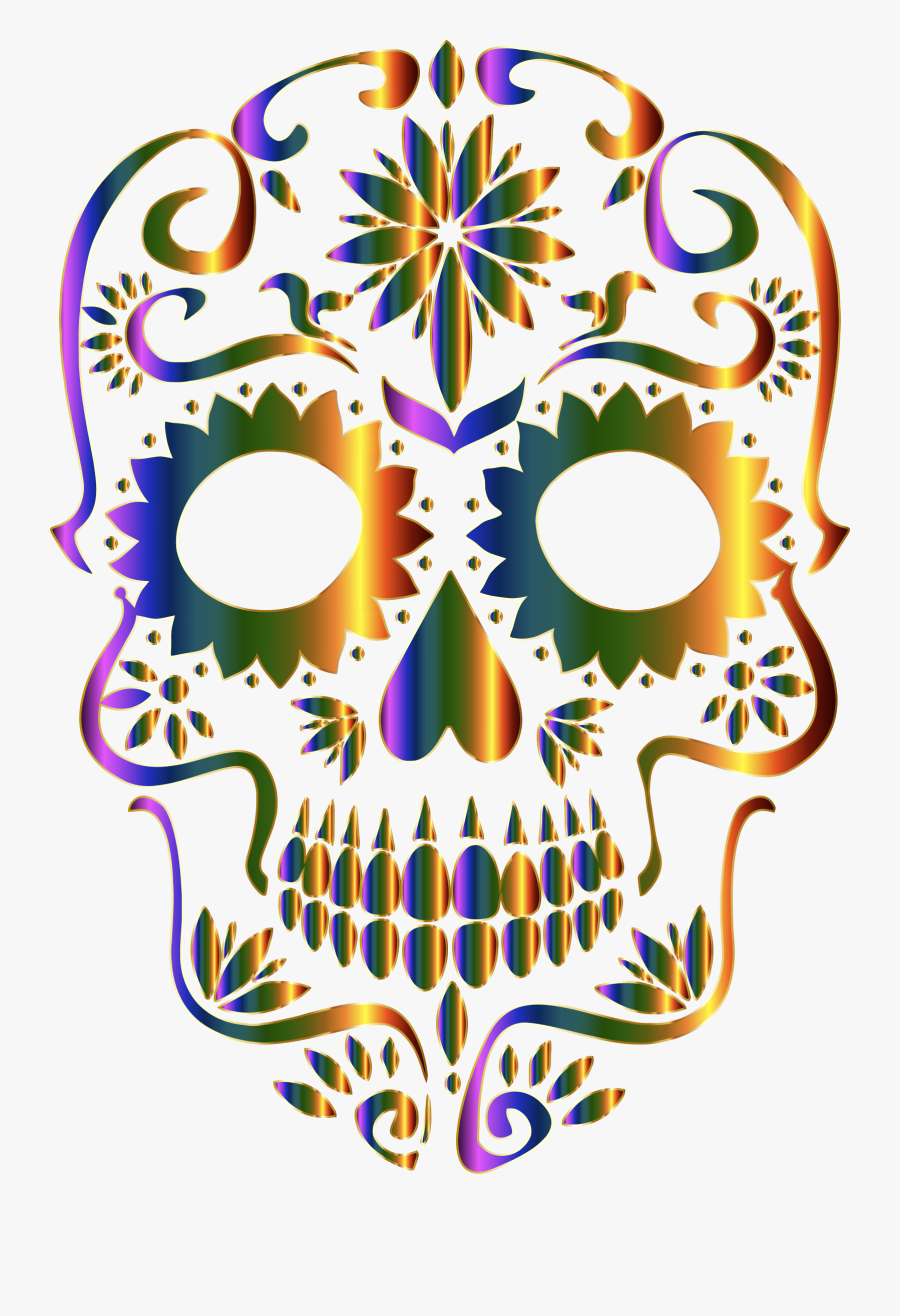 Clipart Skull Clear Background - Svg Sugar Skull Male, Transparent Clipart