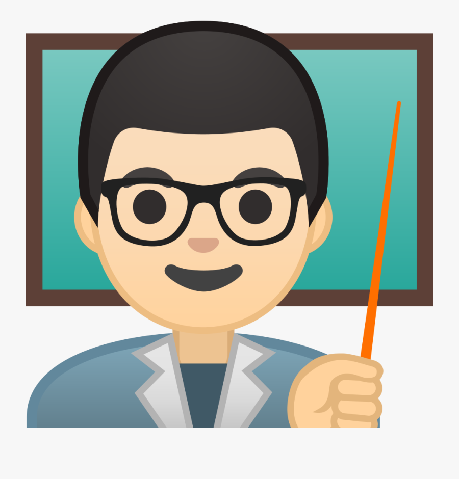 Man Teacher Light Skin Tone Icon - Teacher Emoji Png, Transparent Clipart