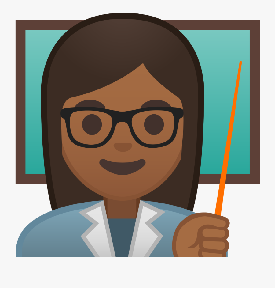 10228 Woman Teacher Medium Dark Skin Tone Icon - Transparent Background Teacher Icon, Transparent Clipart
