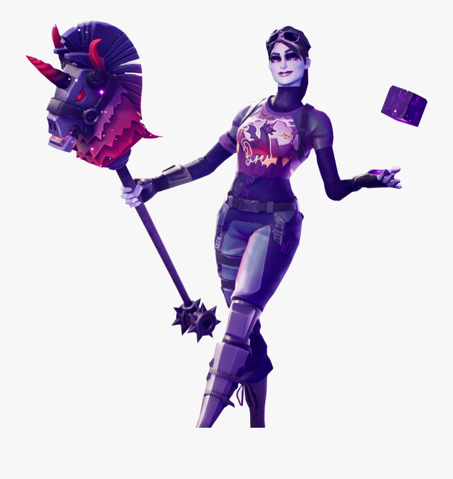 Fortnite Dark Bomber Skin With Cube In Her Hands Png - Fortnite Dark Bomber Png, Transparent Clipart