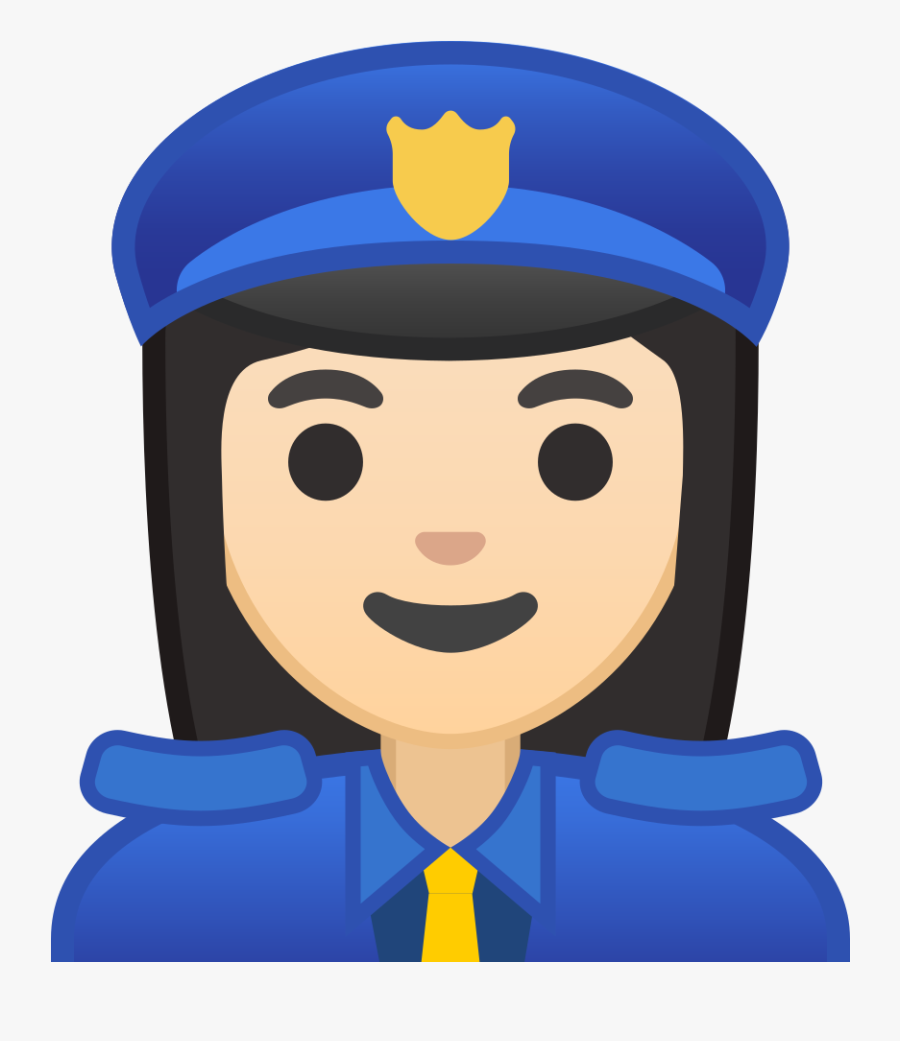 Woman Police Officer Light Skin Tone Icon - Police Emoji, Transparent Clipart
