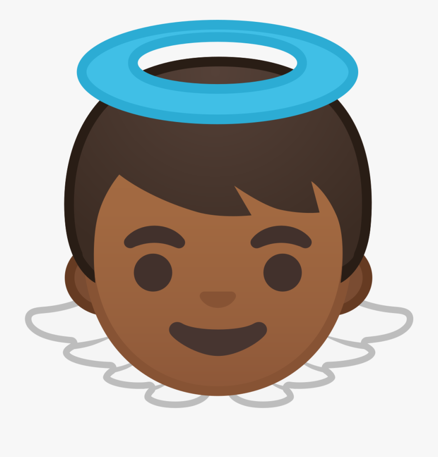 Baby Angel Medium Dark Skin Tone Icon - Baby Boy Emoji, Transparent Clipart